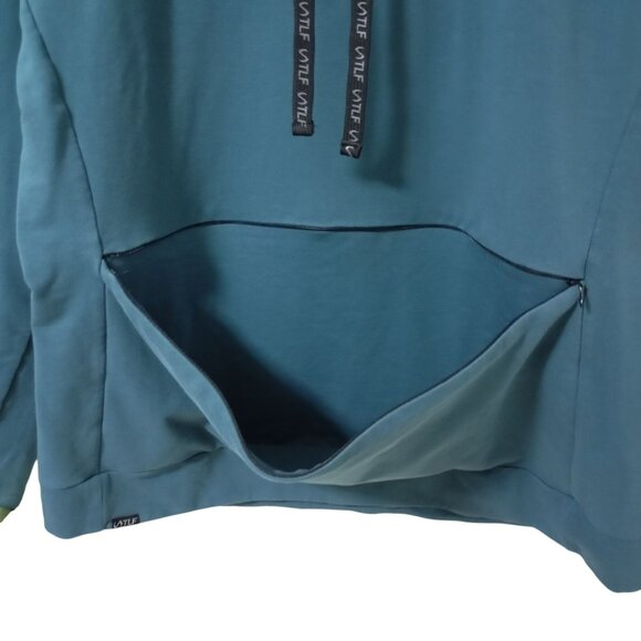 TLF Teal Pullover Hoodie 2XL With Kangaroo Pocket & Drawstring Collar Mens - Picture 7 of 11